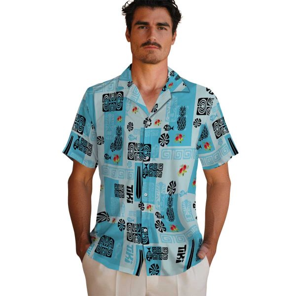 Hibiscus Tribal Symbols Hawaiian Shirt High quality