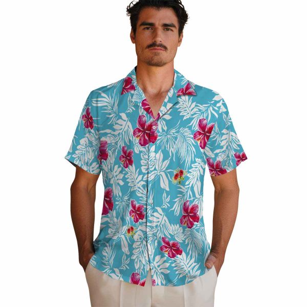 Hibiscus Tropical Leaf Hawaiian Shirt High quality