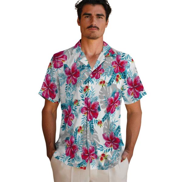 Hibiscus Tropical Leaves Hawaiian Shirt High quality