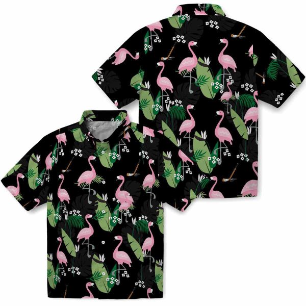 Hockey Flamingo Leaf Motif Hawaiian Shirt Latest Model