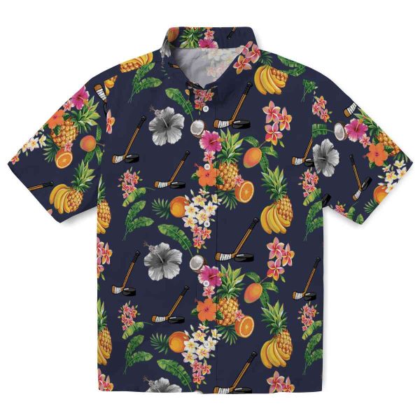 Hockey Hibiscus And Fruit Hawaiian Shirt Best selling