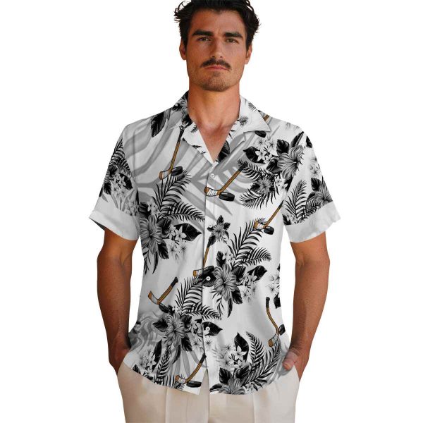 Hockey Hibiscus Palm Leaves Hawaiian Shirt High quality