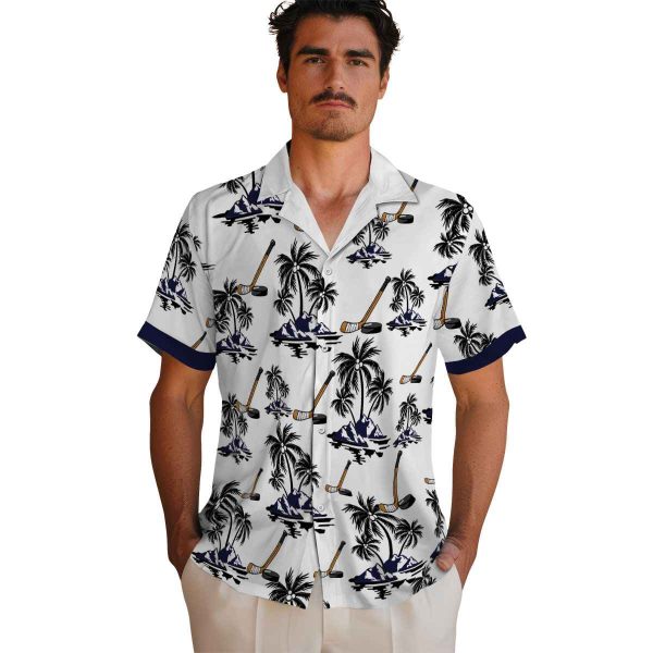 Hockey Palm Island Print Hawaiian Shirt High quality