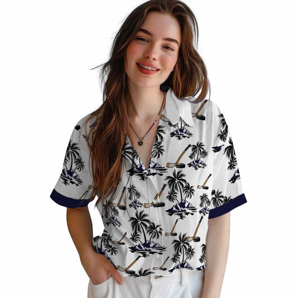 Hockey Palm Island Print Hawaiian Shirt Trendy