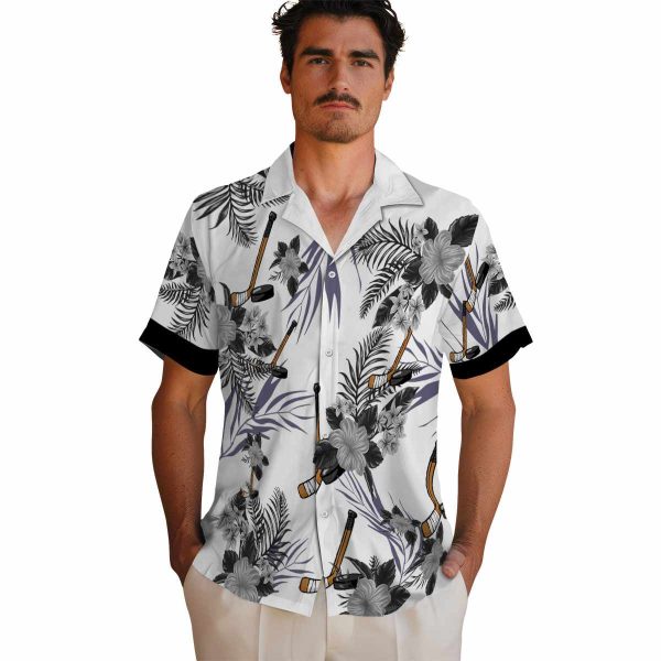 Hockey Patriotic Hibiscus Design Hawaiian Shirt High quality