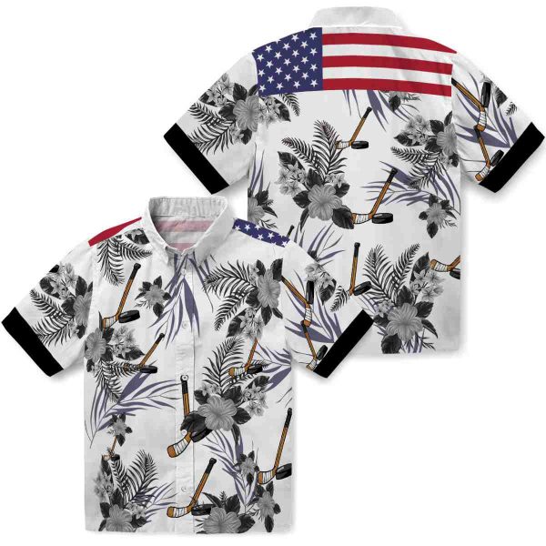 Hockey Patriotic Hibiscus Design Hawaiian Shirt Latest Model