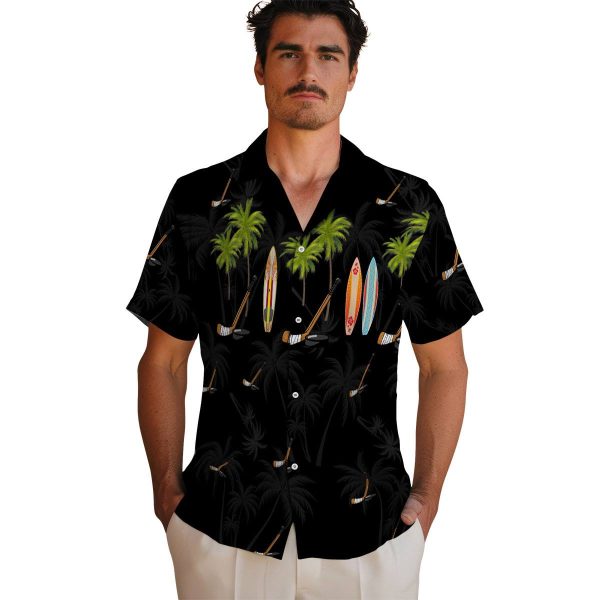 Hockey Surfboard Palm Hawaiian Shirt High quality