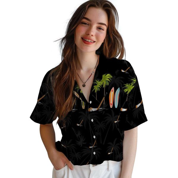 Hockey Surfboard Palm Hawaiian Shirt Trendy