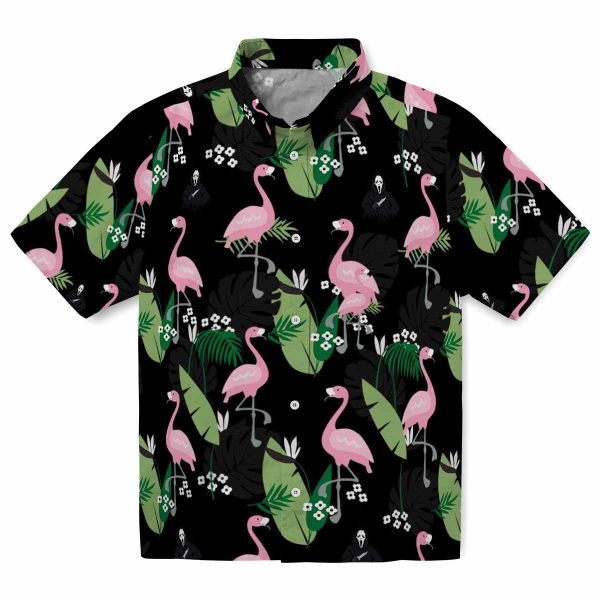 Horror Flamingo Leaf Motif Hawaiian Shirt Best selling