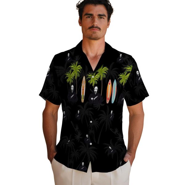 Horror Surfboard Palm Hawaiian Shirt High quality