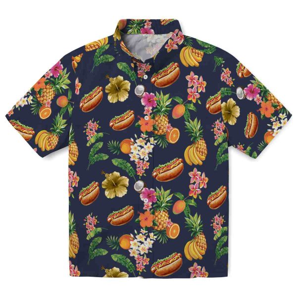 Hot Dog Hibiscus And Fruit Hawaiian Shirt Best selling