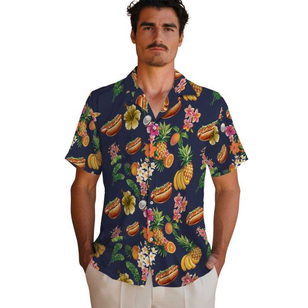 Hot Dog Hibiscus And Fruit Hawaiian Shirt High quality