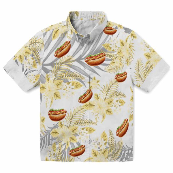 Hot Dog Hibiscus Palm Leaves Hawaiian Shirt Best selling