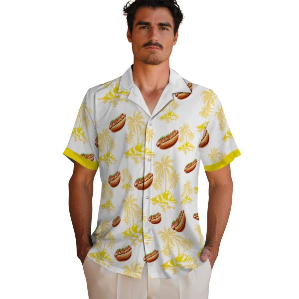 Hot Dog Palm Island Print Hawaiian Shirt High quality