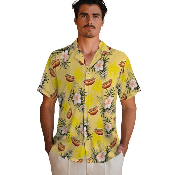 Hot Dog Palm Tree Flower Hawaiian Shirt High quality