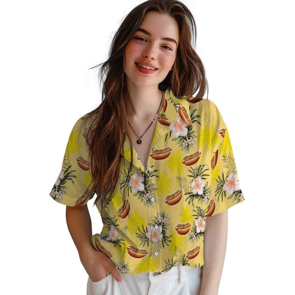 Hot Dog Palm Tree Flower Hawaiian Shirt Trendy