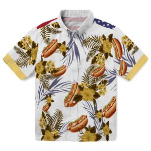 Hot Dog Patriotic Hibiscus Design Hawaiian Shirt Best selling