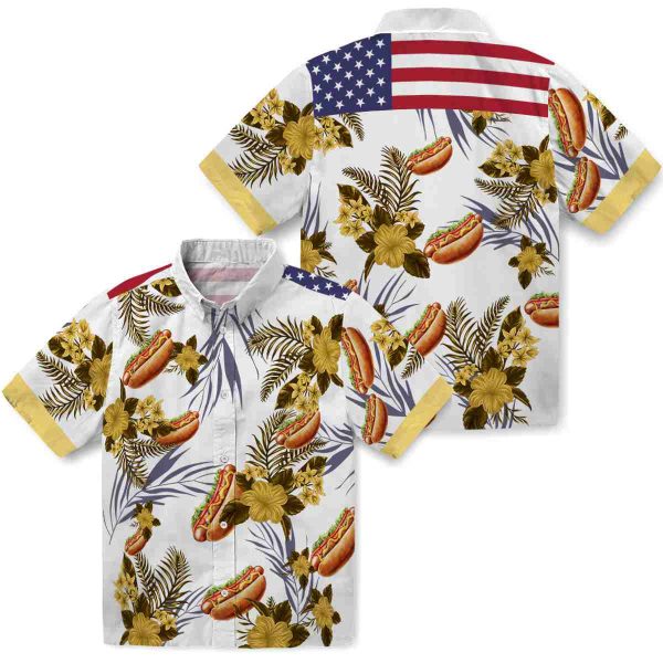 Hot Dog Patriotic Hibiscus Design Hawaiian Shirt Latest Model