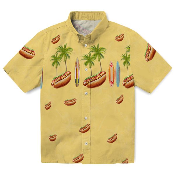 Hot Dog Surfboard Palm Hawaiian Shirt Best selling