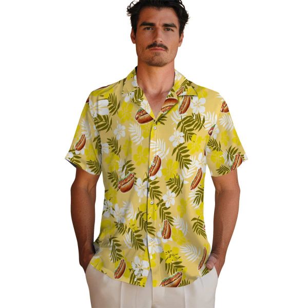 Hot Dog Tropical Floral Hawaiian Shirt High quality