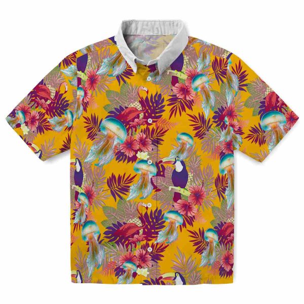 Jellyfish Floral Toucan Hawaiian Shirt Best selling