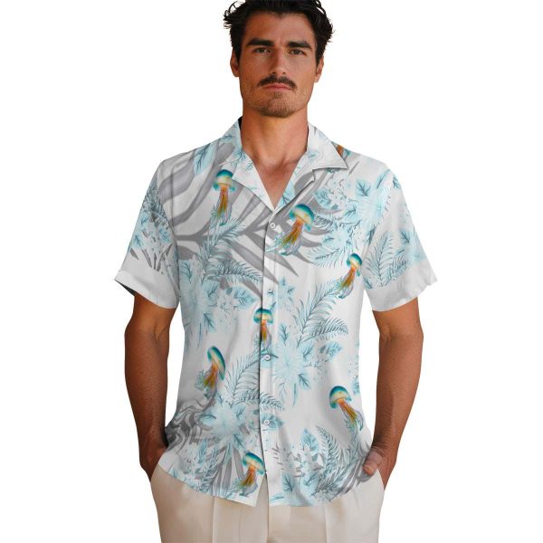 Jellyfish Hibiscus Palm Leaves Hawaiian Shirt High quality