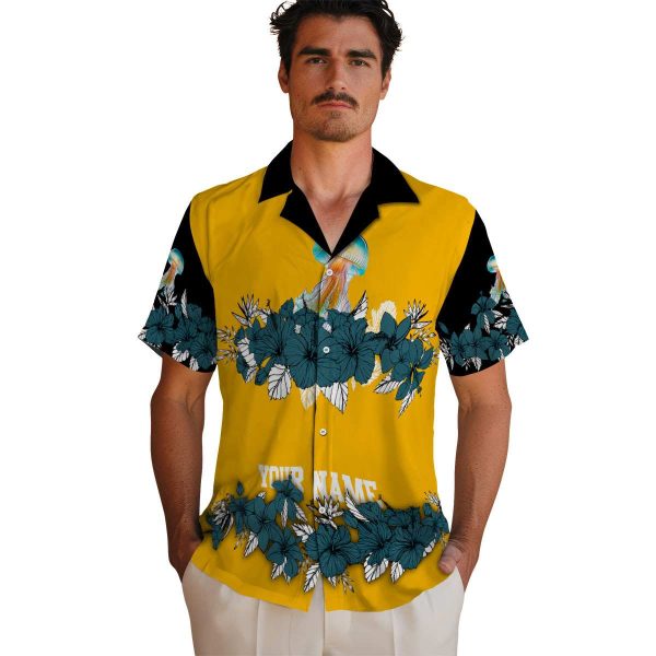 Jellyfish Hibiscus Stripe Hawaiian Shirt High quality