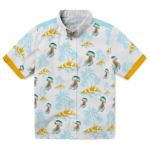 Jellyfish Palm Island Print Hawaiian Shirt Best selling