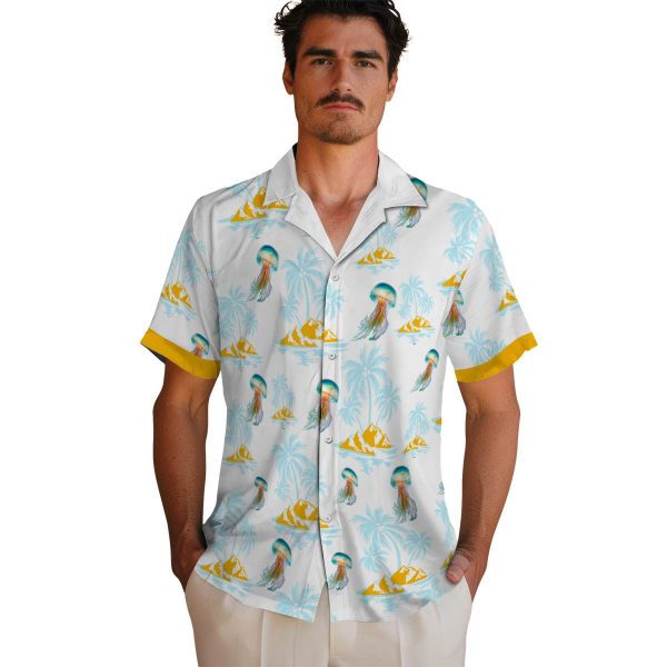 Jellyfish Palm Island Print Hawaiian Shirt High quality