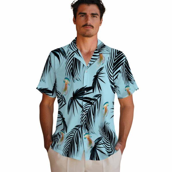 Jellyfish Palm Leaf Hawaiian Shirt High quality 1