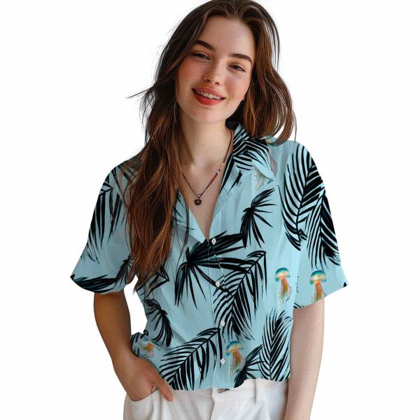 Jellyfish Palm Leaf Hawaiian Shirt Trendy 1