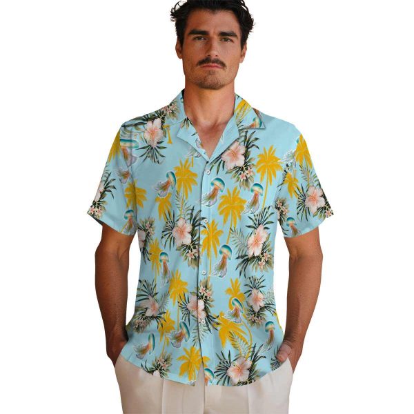 Jellyfish Palm Tree Flower Hawaiian Shirt High quality