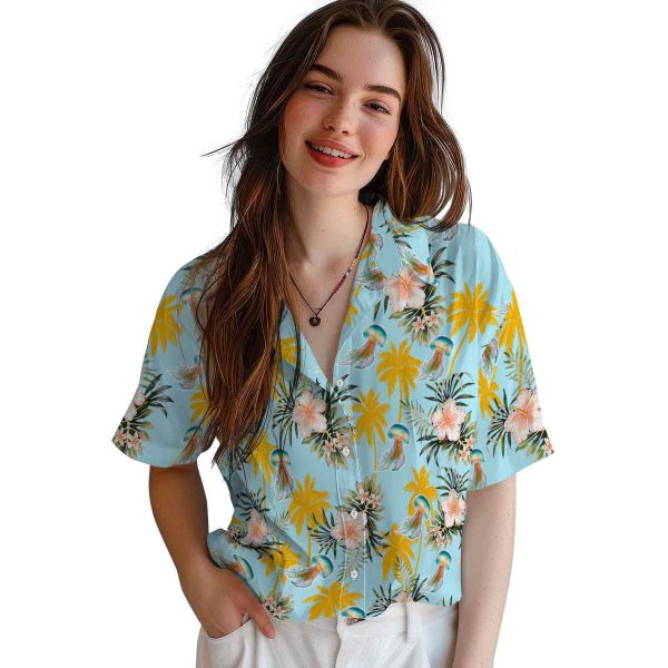 Jellyfish Palm Tree Flower Hawaiian Shirt Trendy