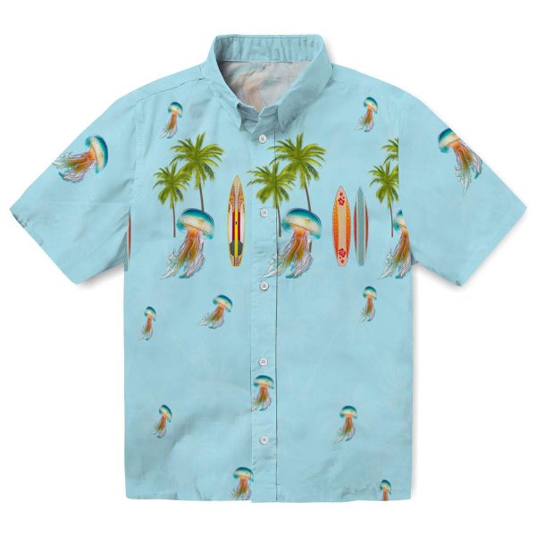 Jellyfish Surfboard Palm Hawaiian Shirt Best selling