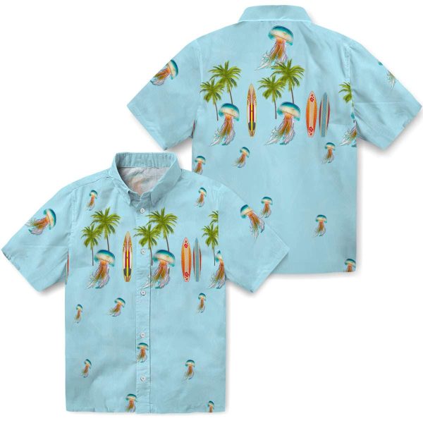 Jellyfish Surfboard Palm Hawaiian Shirt Latest Model