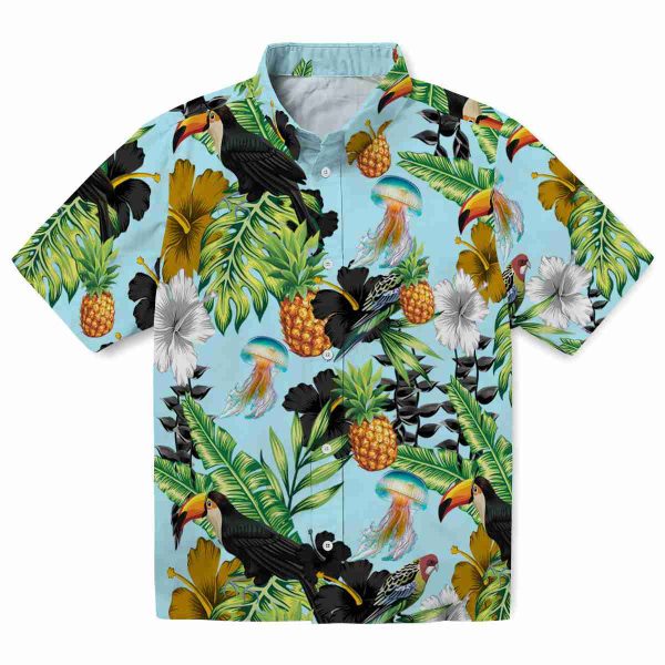 Jellyfish Toucan Hibiscus Pineapple Hawaiian Shirt Best selling