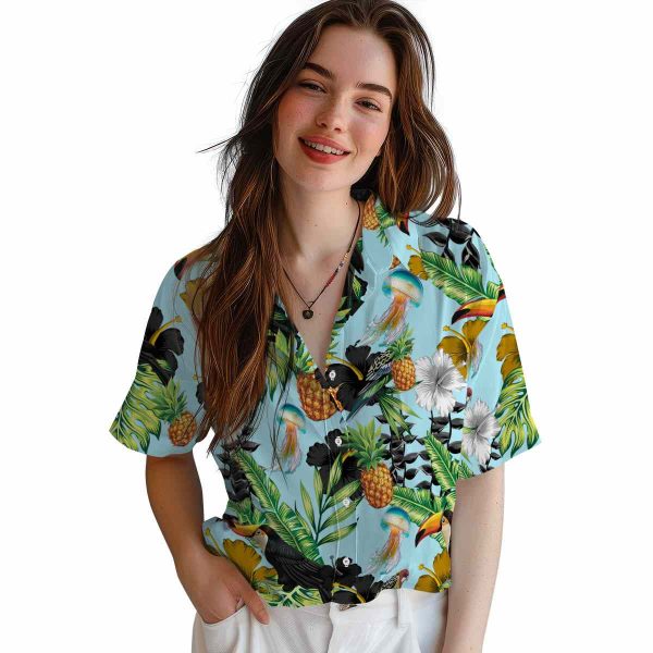 Jellyfish Toucan Hibiscus Pineapple Hawaiian Shirt Trendy