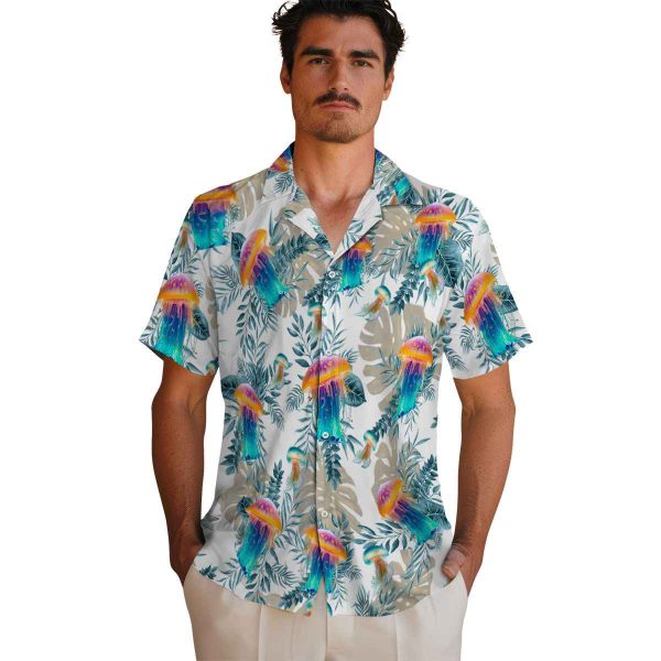 Jellyfish Tropical Leaves Hawaiian Shirt High quality