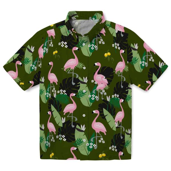 Lemon Flamingo Leaf Motif Hawaiian Shirt Best selling