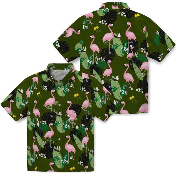 Lemon Flamingo Leaf Motif Hawaiian Shirt Latest Model