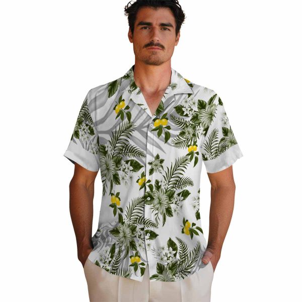 Lemon Hibiscus Palm Leaves Hawaiian Shirt High quality