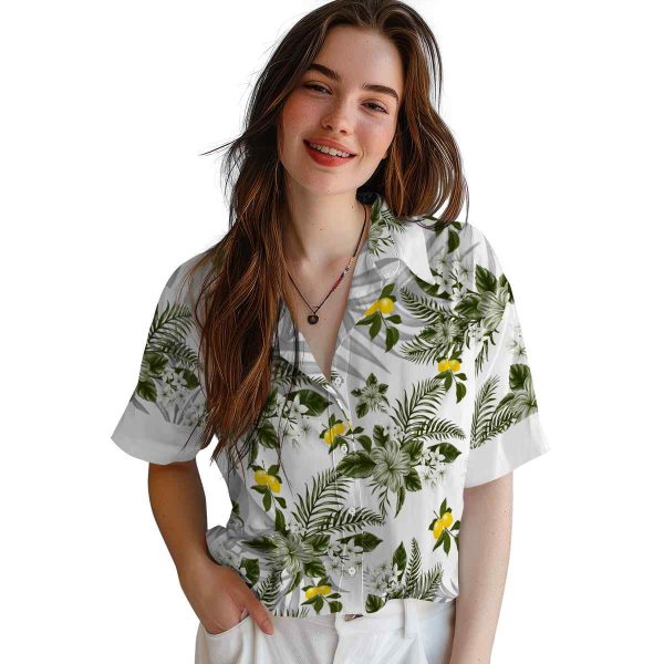 Lemon Hibiscus Palm Leaves Hawaiian Shirt Trendy