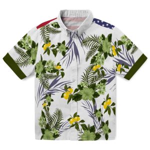 Lemon Patriotic Hibiscus Design Hawaiian Shirt Best selling