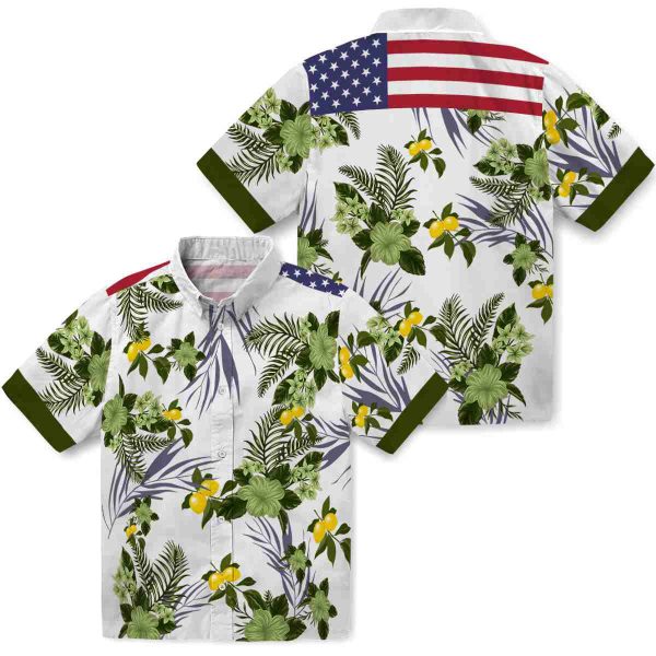 Lemon Patriotic Hibiscus Design Hawaiian Shirt Latest Model