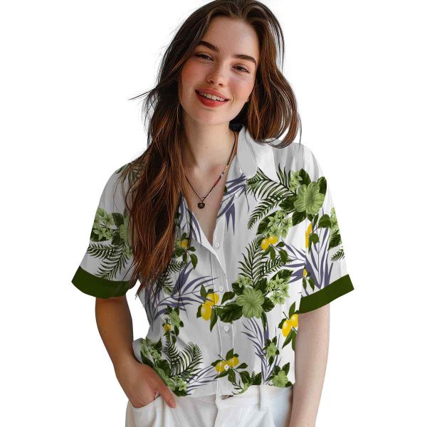 Lemon Patriotic Hibiscus Design Hawaiian Shirt Trendy