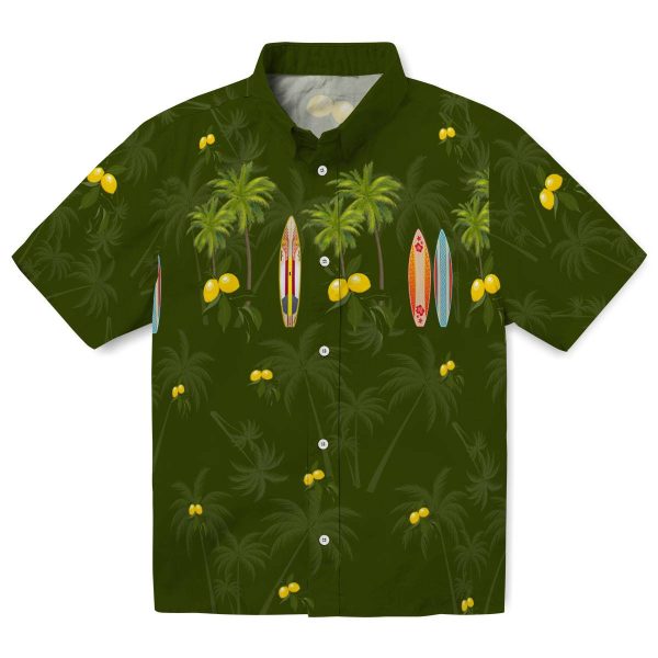 Lemon Surfboard Palm Hawaiian Shirt Best selling