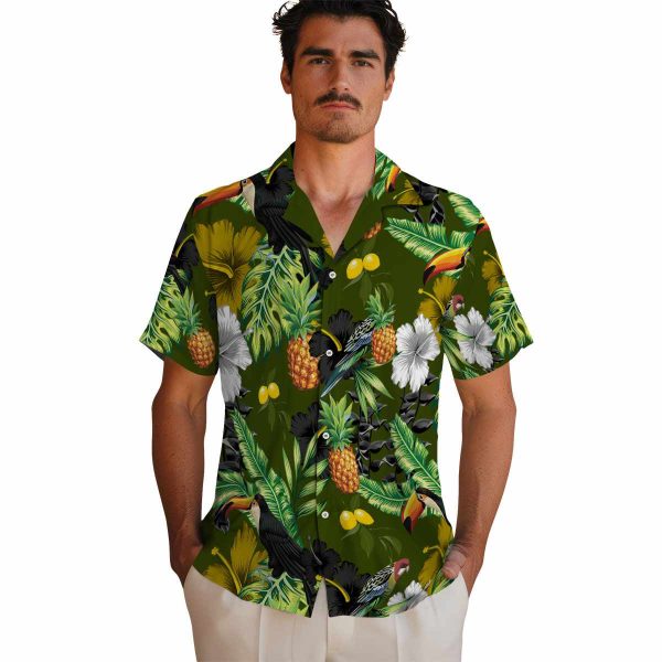 Lemon Toucan Hibiscus Pineapple Hawaiian Shirt High quality