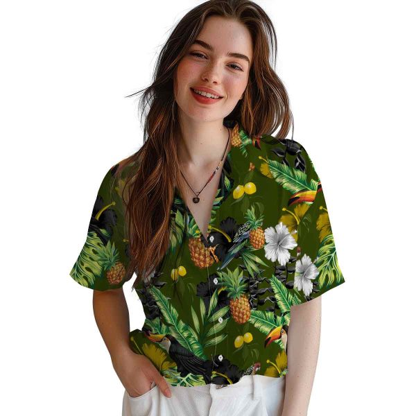 Lemon Toucan Hibiscus Pineapple Hawaiian Shirt Trendy