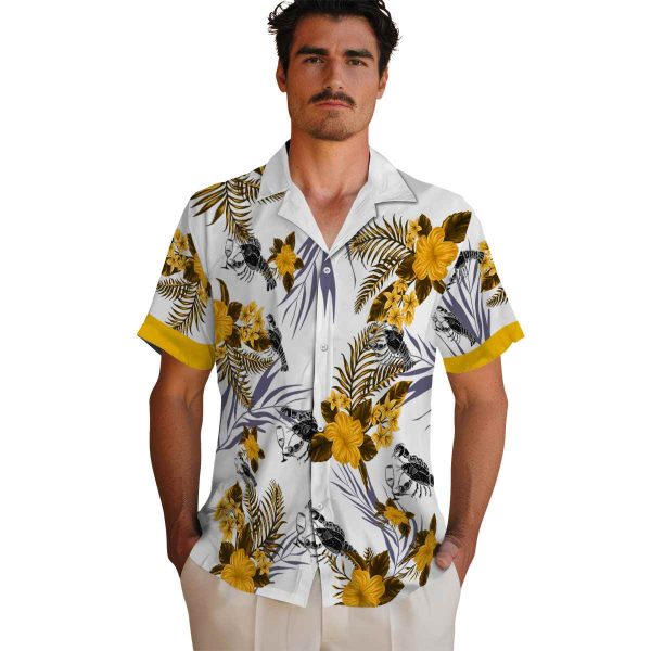 Lobster Patriotic Hibiscus Design Hawaiian Shirt High quality