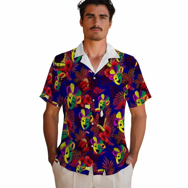 Mardi Gras Floral Toucan Hawaiian Shirt High quality